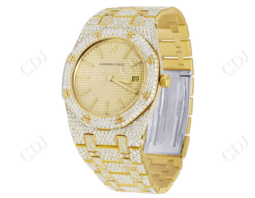 Yellow Gold Hip Hop Diamond Watch (16.75 CTW)  customdiamjewel   