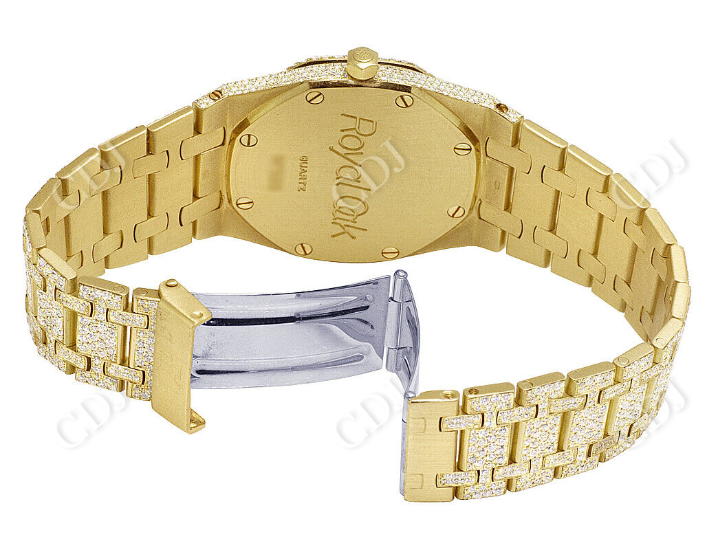 Yellow Gold Hip Hop Diamond Watch (16.75 CTW)  customdiamjewel   