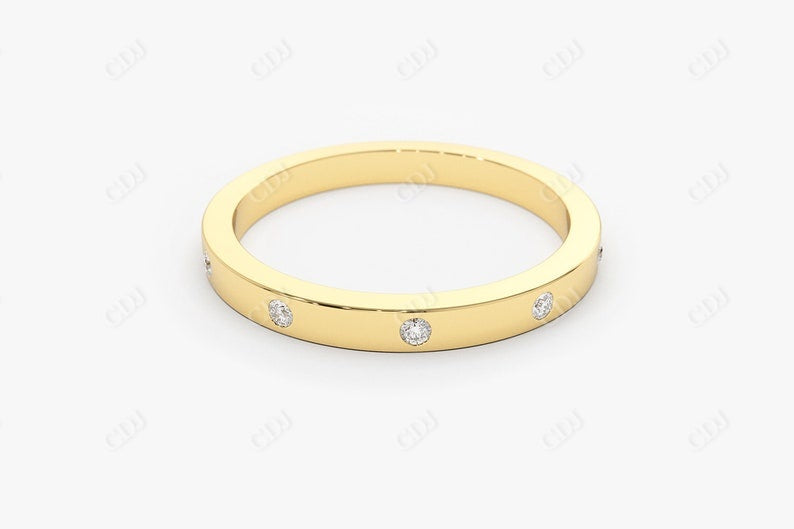 0.12CTW Lab Grown Diamond Stacking Gold Wedding Band  customdiamjewel   