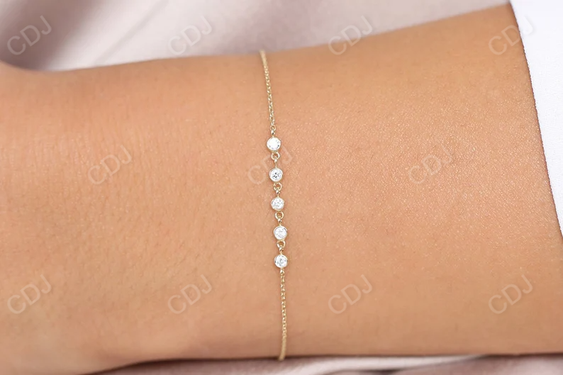 5 Link Floating Lab Grown Diamonds Bracelet  customdiamjewel   