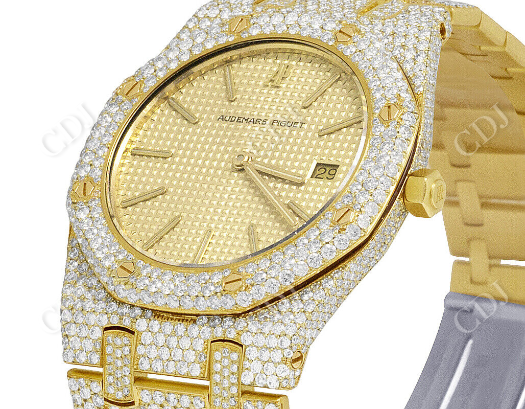 Yellow Gold Hip Hop Diamond Watch (16.75 CTW)  customdiamjewel   