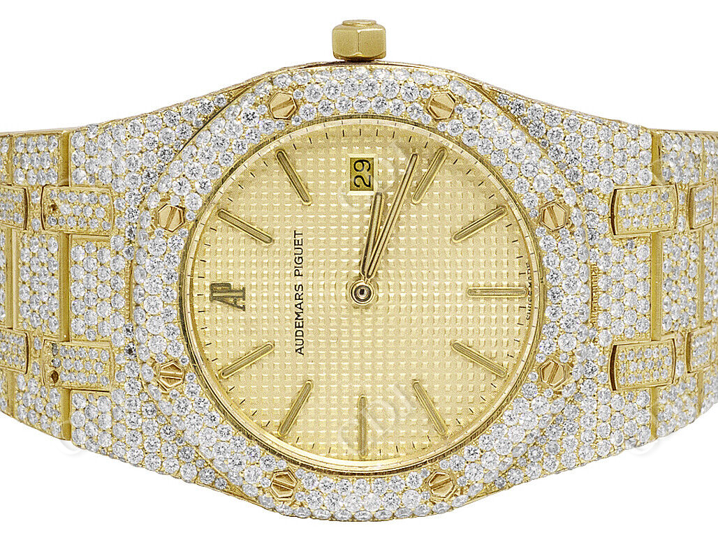 Yellow Gold Hip Hop Diamond Watch (16.75 CTW)  customdiamjewel   