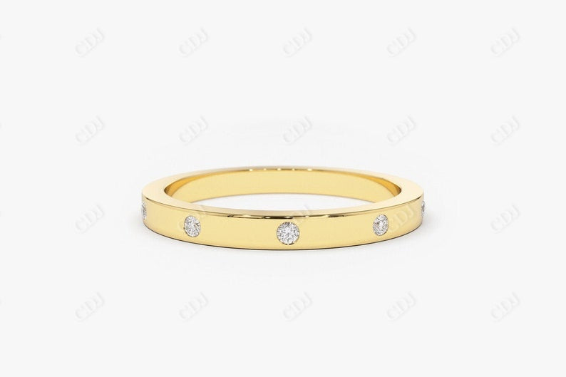 0.12CTW Lab Grown Diamond Stacking Gold Wedding Band  customdiamjewel 10KT Yellow Gold VVS-EF