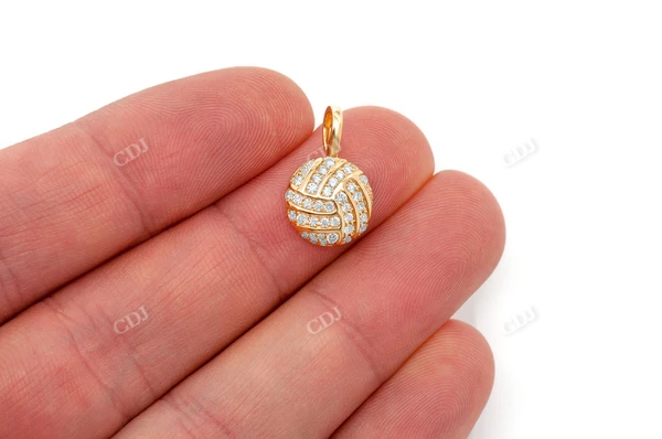 0.50CTW Diamond Volleyball Pendant  customdiamjewel   