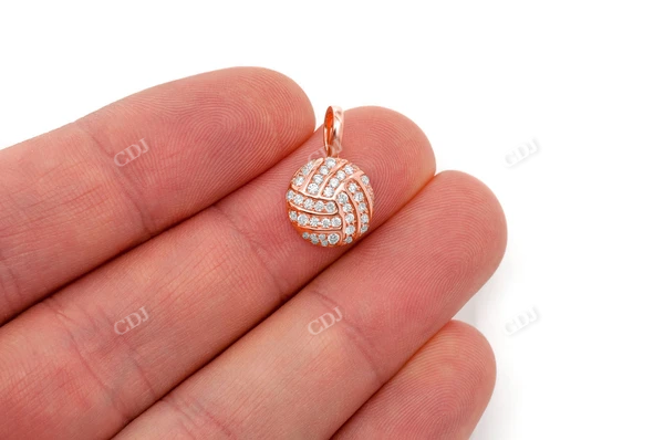 0.50CTW Diamond Volleyball Pendant  customdiamjewel   