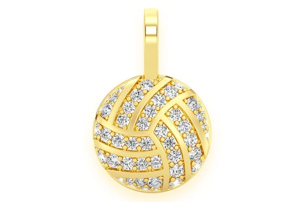 0.50CTW Diamond Volleyball Pendant  customdiamjewel   