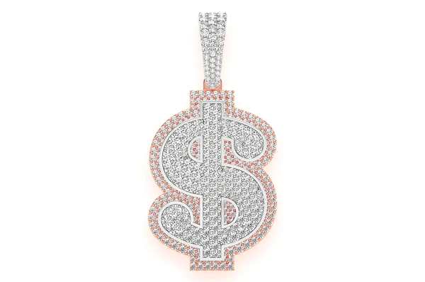 10KT Gold 4.25CTW Layered Dollar Sign Pendant  customdiamjewel   