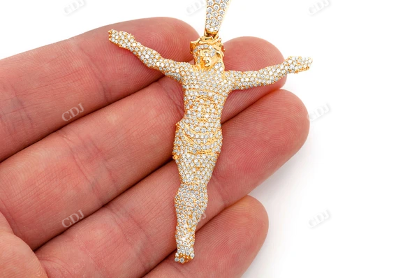 Gold 3.33CTW Jesus Crucifix Pendant  customdiamjewel   