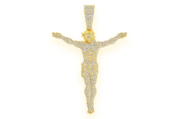 Gold 3.33CTW Jesus Crucifix Pendant  customdiamjewel   