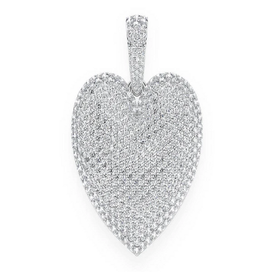 6.50CTW Large Diamond Bubbly Heart Pendant  customdiamjewel   