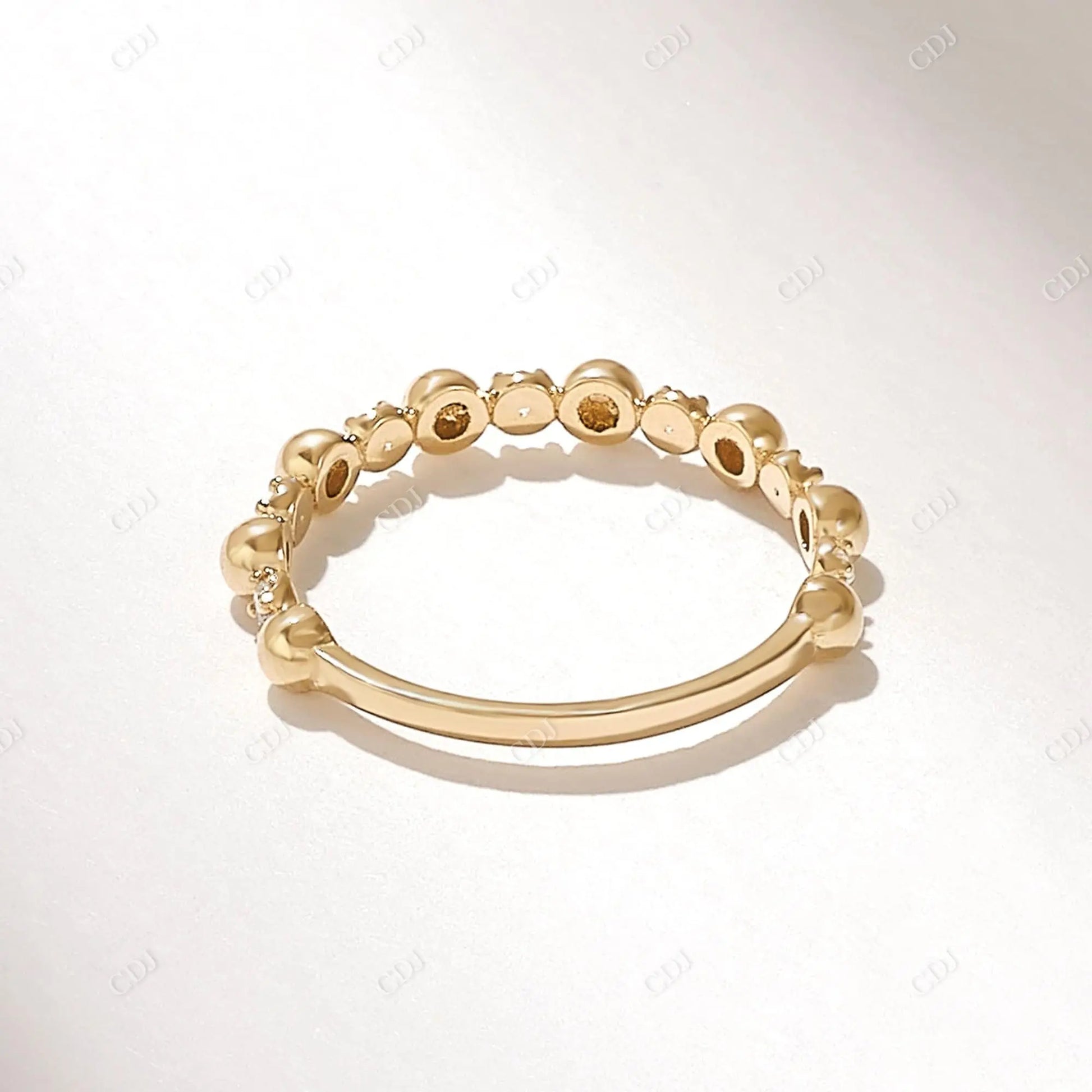 Solid Gold 0.21CTW Round Lab Grown Diamond Ball Ring  customdiamjewel   