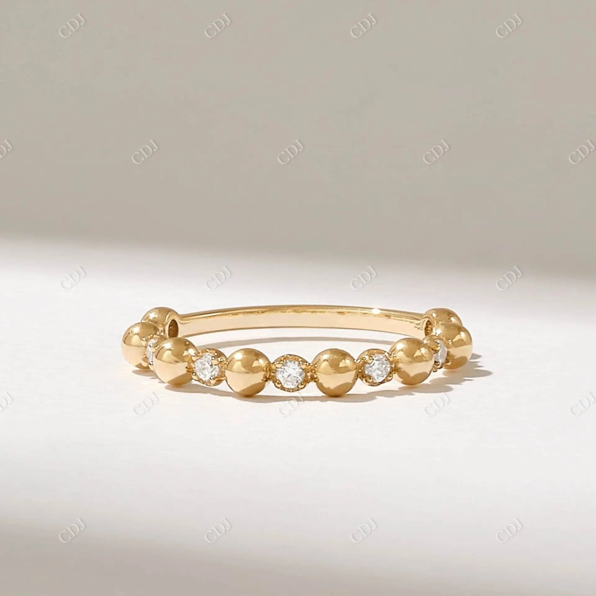 Solid Gold 0.21CTW Round Lab Grown Diamond Ball Ring  customdiamjewel 10KT Yellow Gold VVS-EF