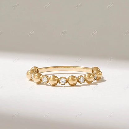 Solid Gold 0.21CTW Round Lab Grown Diamond Ball Ring  customdiamjewel 10KT Yellow Gold VVS-EF