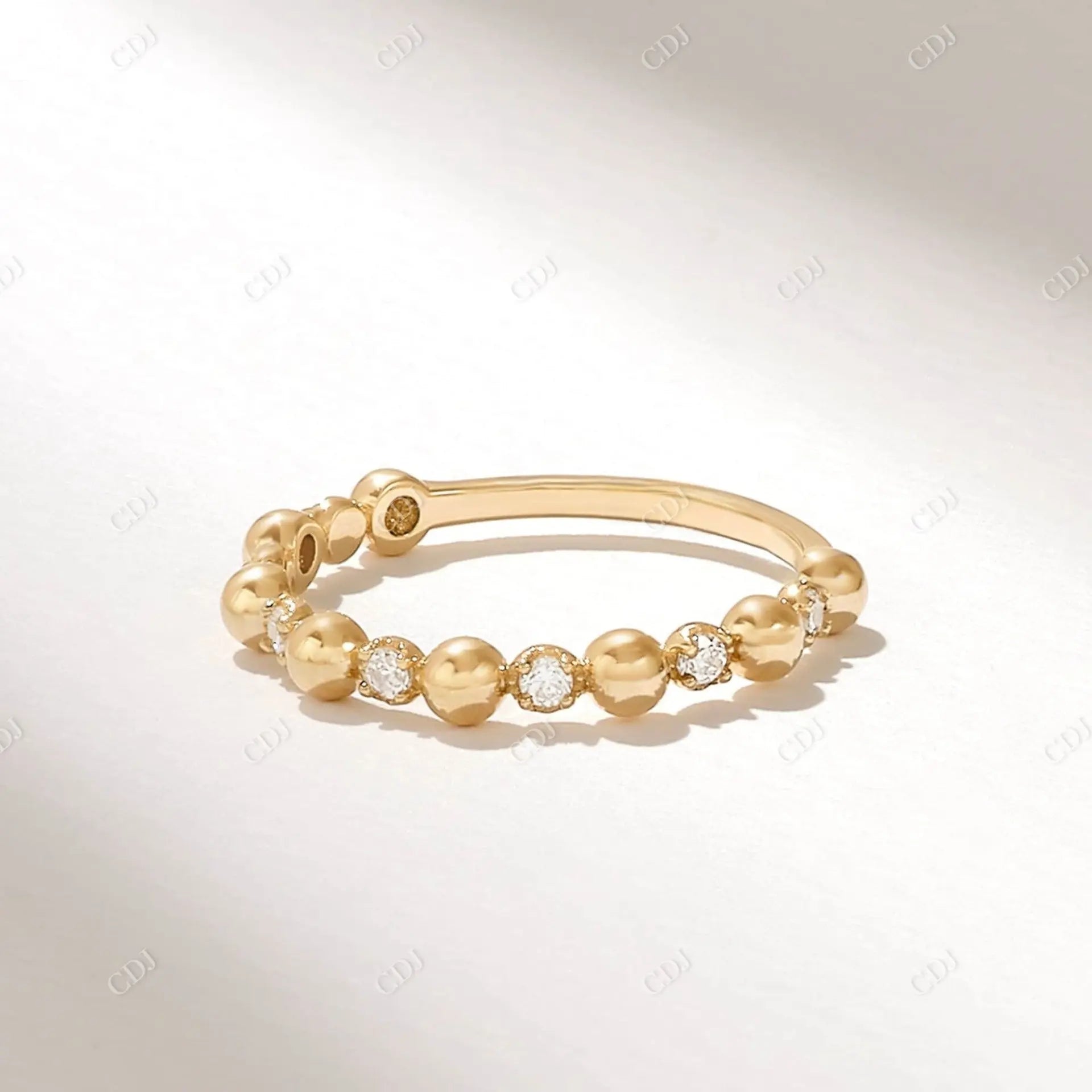 Solid Gold 0.21CTW Round Lab Grown Diamond Ball Ring  customdiamjewel   