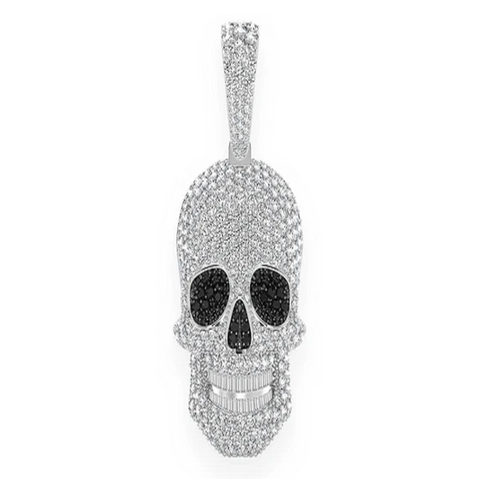 5.15CTW Baguette Diamond Teeth Skull Pendant  customdiamjewel   