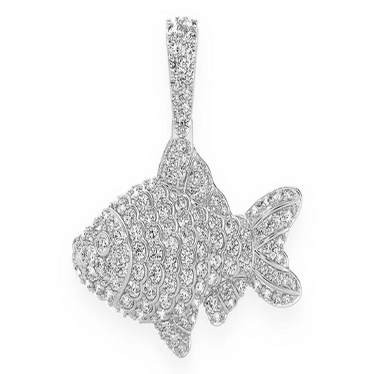 Cluster Diamond 1.20CTW Fish Pendant  customdiamjewel   