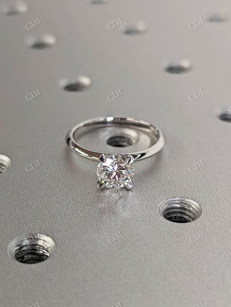 Round Cut Moissanite Stacking Ring  customdiamjewel   