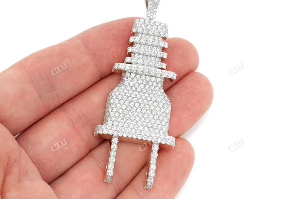 Large 8.75CTW Electric Plug Pendant  customdiamjewel   