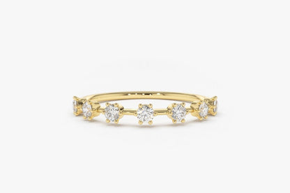 0.27CTW Antique Natural Diamond Stackable Minimalist Band  customdiamjewel 10KT Yellow Gold VVS-EF