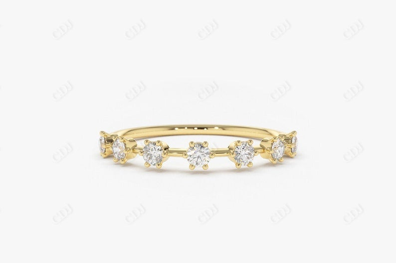 0.27CTW Lab Grown Diamond Stackable Wedding Band  customdiamjewel 10KT Yellow Gold VVS-EF