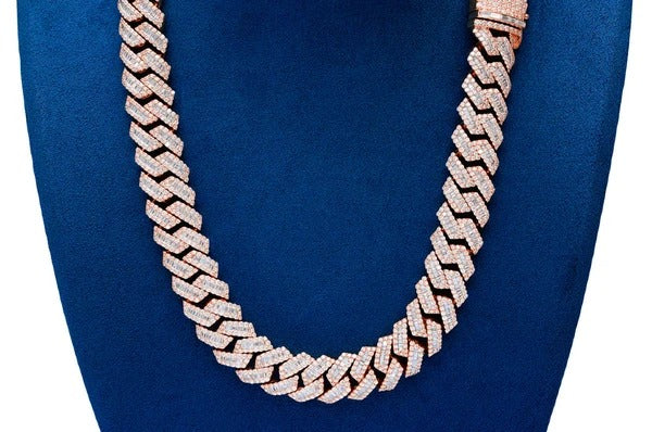 Baguette Diamond Miami Cuban Link Chain Necklace  customdiamjewel   