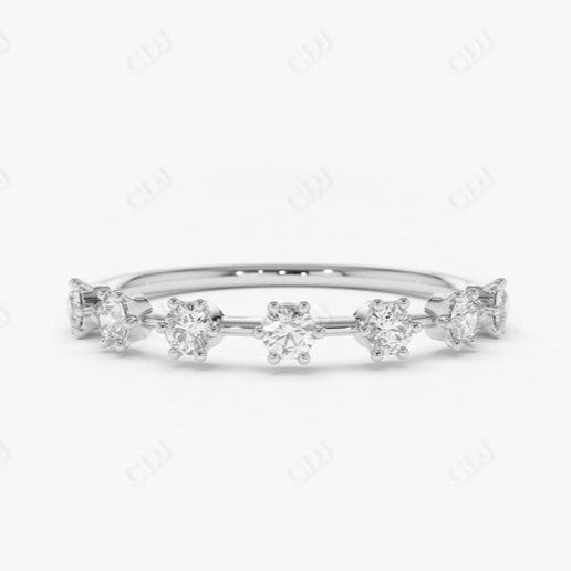 0.27CTW Lab Grown Diamond Stackable Wedding Band  customdiamjewel 10KT White Gold VVS-EF