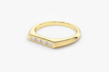 0.15CTW Unique Baguette Lab Grown Diamonds Bar setting Wedding Band  customdiamjewel 10KT Yellow Gold VVS-EF