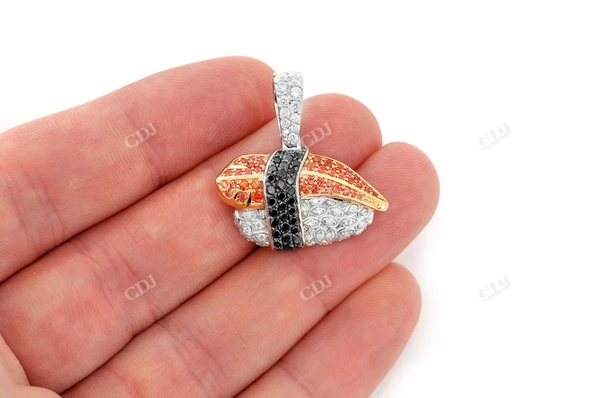 2.00CTW Diamond Sashimi Sushi Roll Pendant  customdiamjewel   