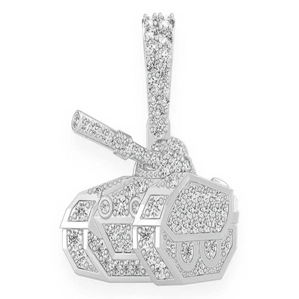 0.40CTW Military Tank Pendant  customdiamjewel   