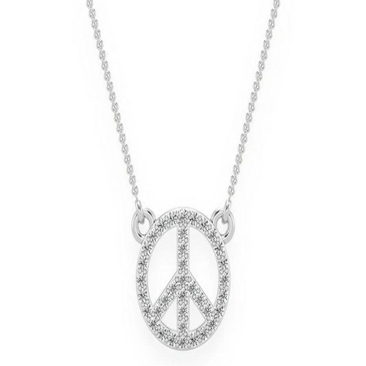 0.15CTW Peace Necklace Pendant  customdiamjewel   