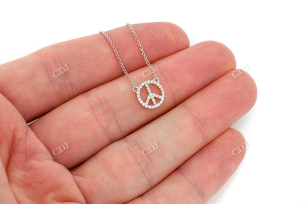 0.15CTW Peace Necklace Pendant  customdiamjewel   