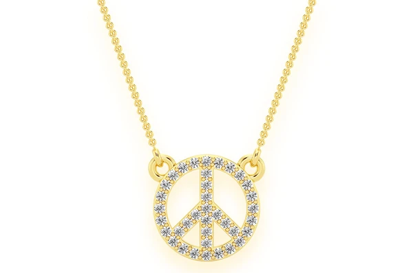 0.15CTW Peace Necklace Pendant  customdiamjewel   