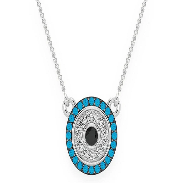 0.25CTW Evil Eye Necklace Pendant  customdiamjewel   