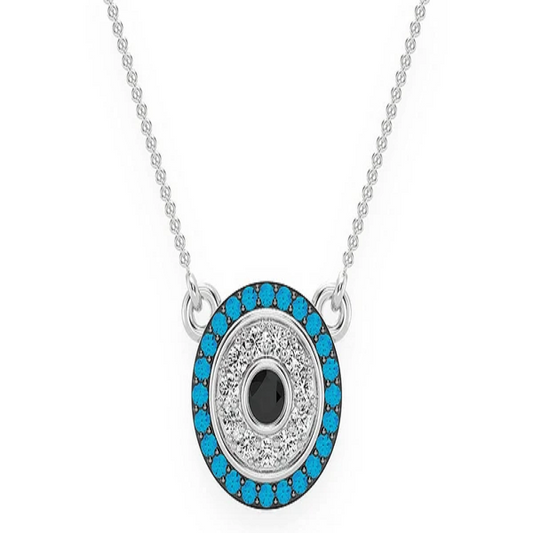 0.25CTW Evil Eye Necklace Pendant  customdiamjewel   