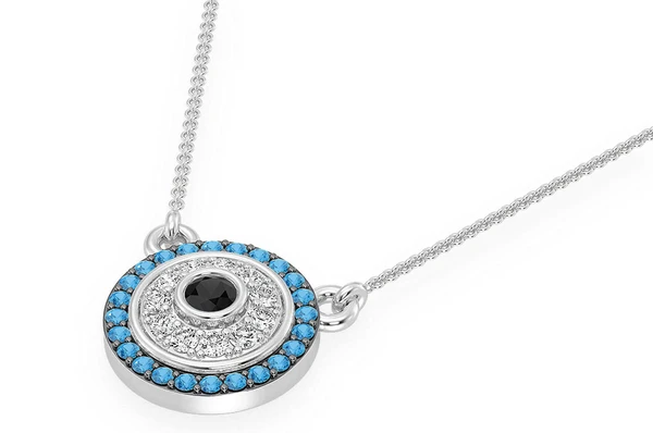 0.25CTW Evil Eye Necklace Pendant  customdiamjewel   