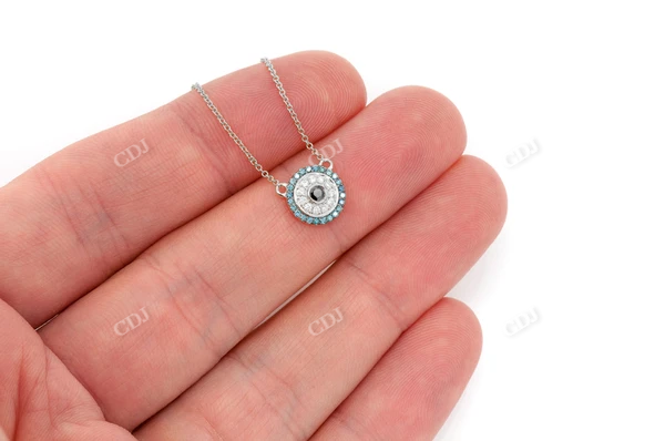 0.25CTW Evil Eye Necklace Pendant  customdiamjewel   