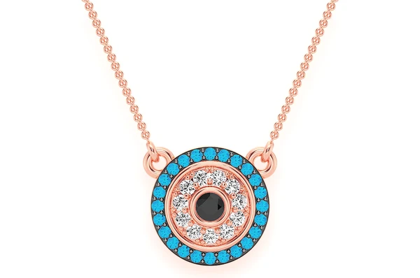 0.25CTW Evil Eye Necklace Pendant  customdiamjewel   