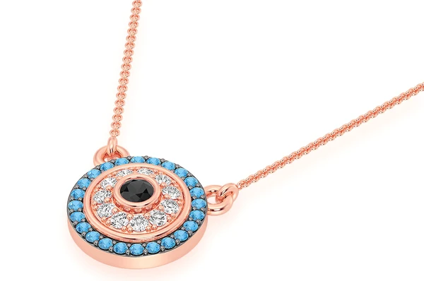 0.25CTW Evil Eye Necklace Pendant  customdiamjewel   