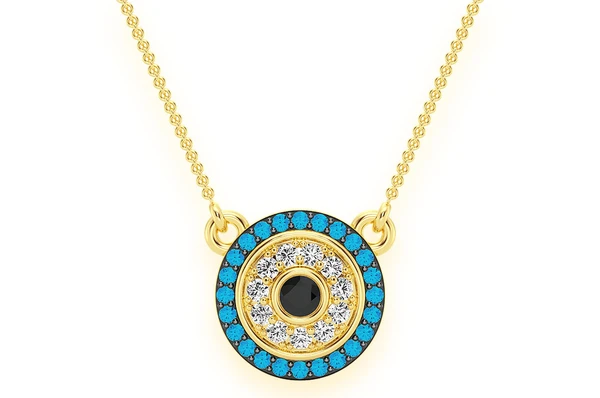 0.25CTW Evil Eye Necklace Pendant  customdiamjewel   