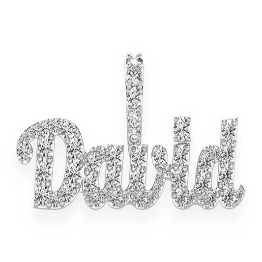 0.10CTW Custom Bold Script Diamond Letter Nameplate Pendant  customdiamjewel   