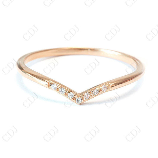 Unique 7 Lab Grown Diamond Curved Wedding Band  customdiamjewel 10KT Yellow Gold VVS-EF