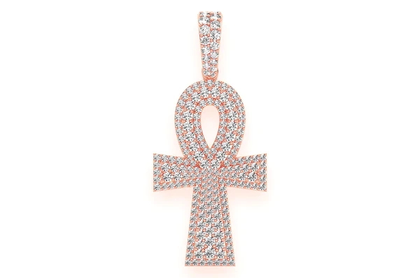 2.10CTW Double Layer Ankh Hip Hop Pendant  customdiamjewel   