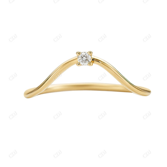 1.9mm Round Lab Grown Diamond Curved Wedding Band  customdiamjewel 10KT Yellow Gold VVS-EF