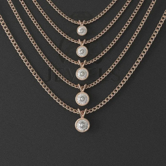 Portuguese Cut Solitaire Moissanite Necklace  customdiamjewel 10KT Rose Gold VVS-EF