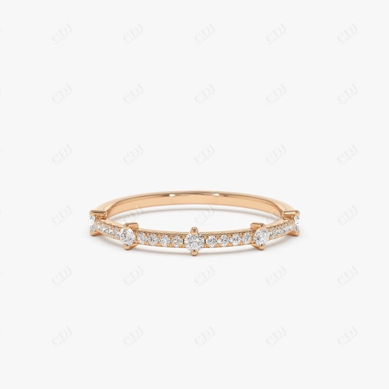 0.25CTW Lab Grown Diamond Stacking Band For Wedding  customdiamjewel 10KT Rose Gold VVS-EF