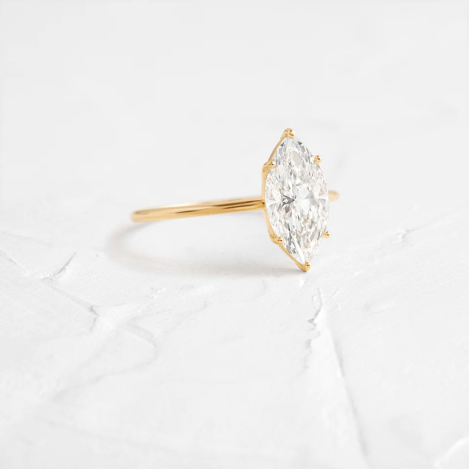 Dutch Marquise Cut Moissanite Single Stone Ring  customdiamjewel   