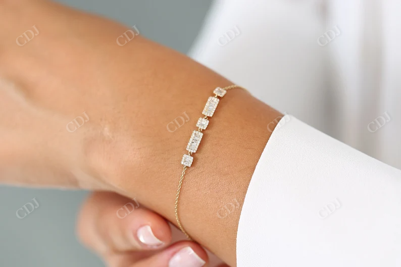 Luxury Baguette Lab Grown Diamond Bracelet  customdiamjewel   