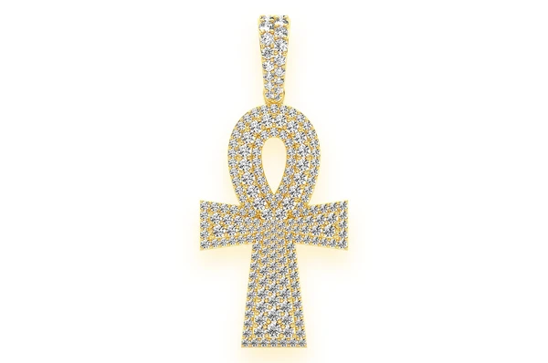 2.10CTW Double Layer Ankh Hip Hop Pendant  customdiamjewel   