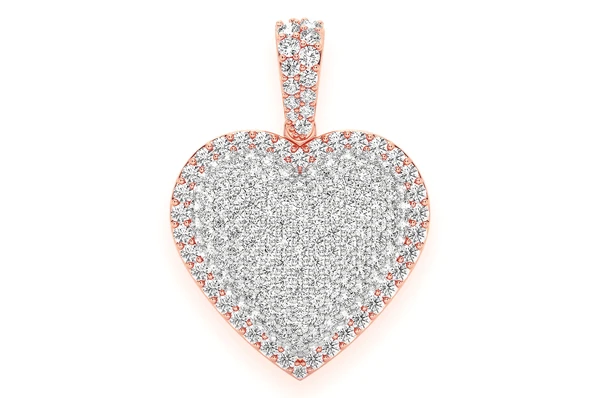 2.00CTW Bubbly Border Diamond Heart Pendant  customdiamjewel   