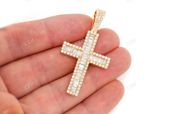 4.00CTW Baguette Diamond Cross Pendant  customdiamjewel   